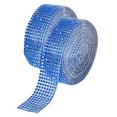 thumbnail image 1 of Mandala Crafts Faux Diamond Bling Wrap, Faux Rhinestone Crystal Mesh Ribbon Roll for Wedding, Party, Centerpiece, Cake, Vase Sparkling Decoration (1.5 Inches 8 Rows 20 Yards, Blue), 1 of 5