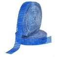thumbnail image 1 of Mandala Crafts Faux Diamond Bling Wrap, Faux Rhinestone Crystal Mesh Ribbon Roll for Wedding, Party, Centerpiece, Cake, Vase Sparkling Decoration (1 Inch 5 Rows 20 Yards 2 Rolls, Blue), 1 of 6