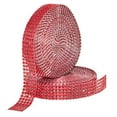 thumbnail image 1 of Mandala Crafts Faux Diamond Bling Wrap, Faux Rhinestone Crystal Mesh Ribbon Roll for Wedding, Party, Centerpiece, Cake, Vase Sparkling Decoration (1 Inch 5 Rows 20 Yards 2 Rolls, Red), 1 of 6