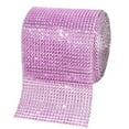 thumbnail image 1 of Mandala Crafts Faux Diamond Bling Wrap, Faux Rhinestone Crystal Mesh Ribbon Roll for Wedding, Party, Centerpiece, Cake, Vase Sparkling Decoration (4.75 Inches 24 Rows 10 Yards, Pink), 1 of 6