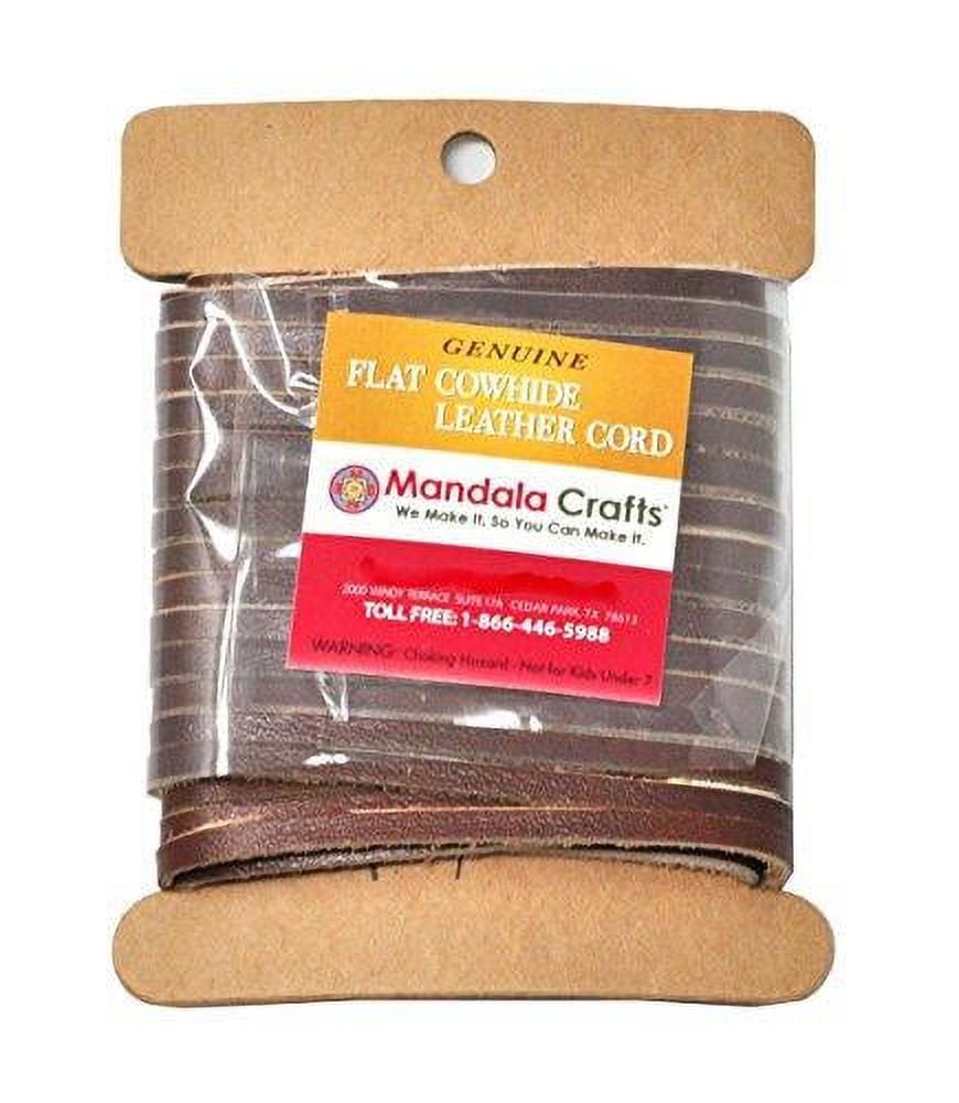 Mandala Crafts Flat Cowhide Genuine Leather String Cord Lace, Rawhide