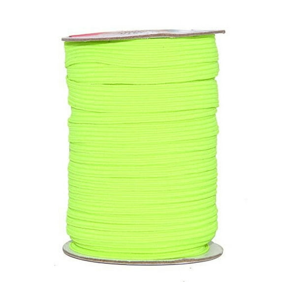Mandala Crafts Flat Elastic Band, Braided Stretch Strap Cord Roll for Sewing and Crafting; 1/2 inch 12mm 20 Yards Lime Green
