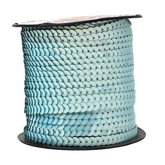 Mandala Crafts Flat Sequin Strip Trim on Strings for Crafts, Fringe, and Sewing; Silver 6mm 100 Yard Roll