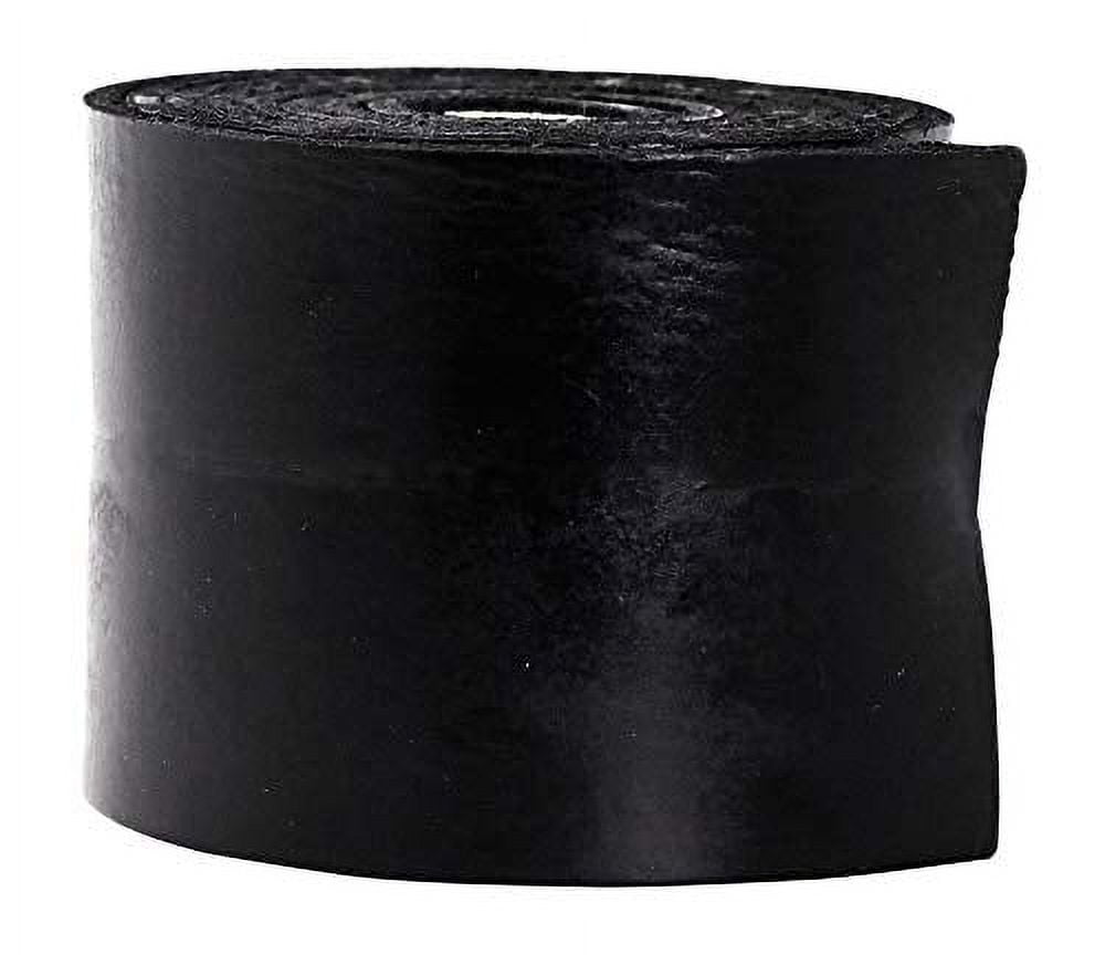 Mandala Crafts Genuine Leather Strap - Black Cowhide Leather Strips for Crafts - Strap Leather Wrap for Handbag Saddle Belt Jewelry Making Craft Leather Straps 2 Inches Wide 4.2 Feet Long