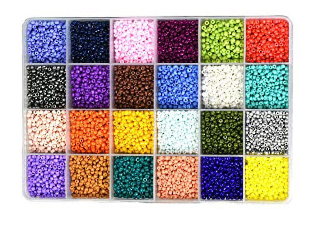 Sosookk Pony Bead 4mm Seed Beads Tiny Pony Beads Glass Seed Beads Assorted Colors for Friendship Bracelet Jewelry Making 4000pcs
