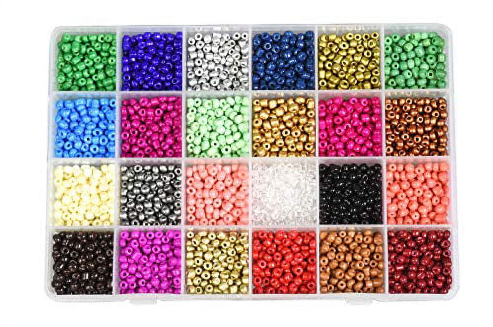 6161pcs Glass Seed Beads Kit - 6000pcs 3mm Round Mini Spacer Pony Beads +  100pcs Jump Rings + 40pcs Bead Tips + 20pcs Claw Clasps + 1pc String for