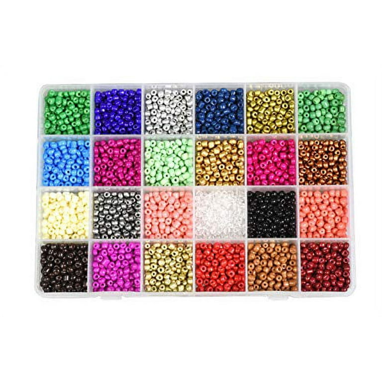 4mm Glass Seed Beads, Small Pony Beads Assorted Kit Opaque Colors Seed Beads  For Diy Bracelet Necklaces