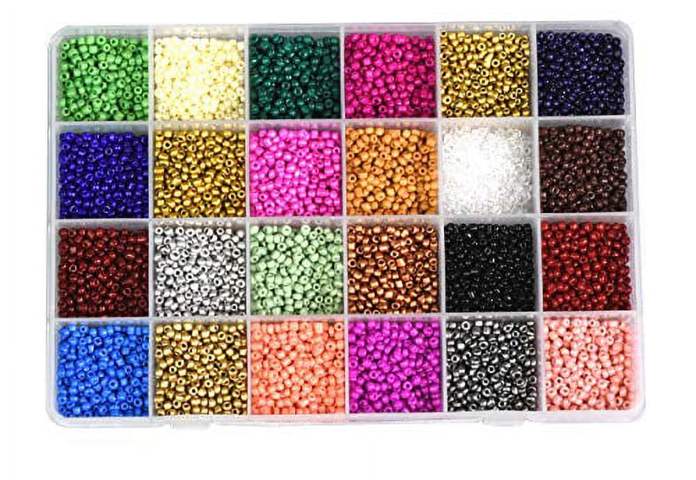 Mandala Crafts Glass Seed Beads for Jewelry Making - Mini Glass Beads for  Bracelets Waist Beads - Small Pony Beads Kit Bulk Beading Supplies for  Crafts Round 9000 PCs 3 X 2mm