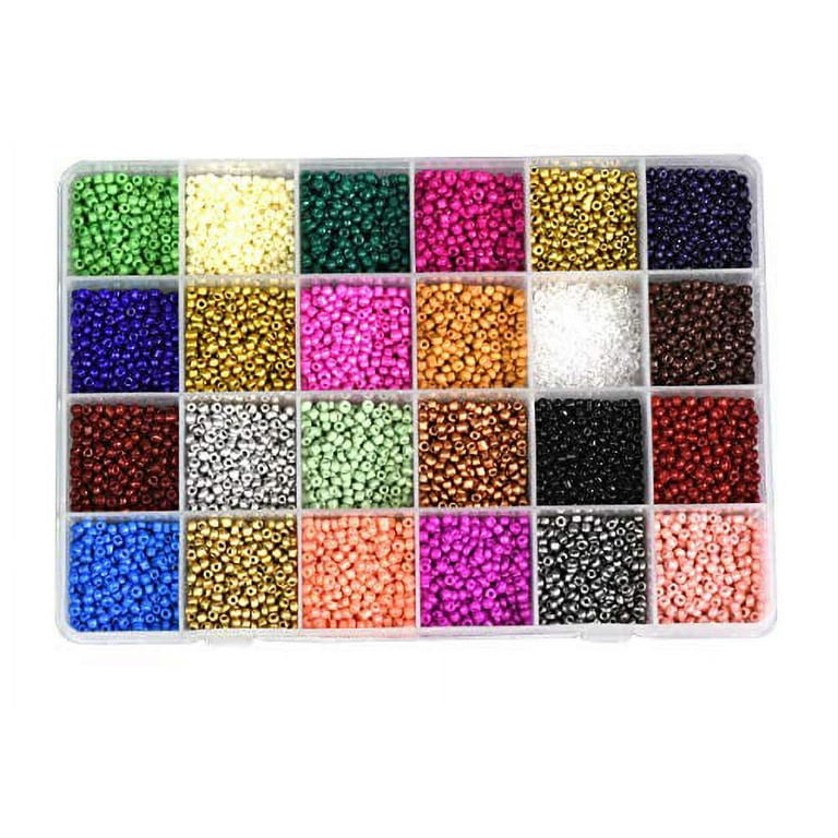 FTDYWE Glass Seed Beads 24000PCS 2mm Bracelet Making Kit 24 Colors Glass  Beads for Jewelry Making Waist Small Beads for Bracelets Necklace Jewelry