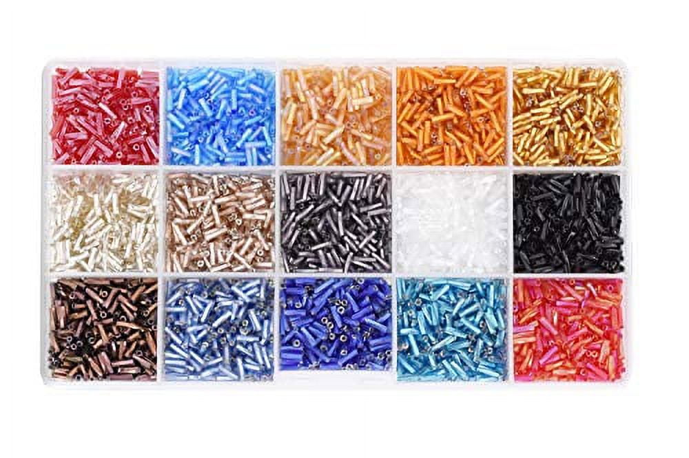 Mandala Crafts Glass Seed Beads for Jewelry Making - 13000 11/0 Seed Beads  Small Beads Kit for Tiny Beads Jewelry Bracelet - 2mm Mixed Rainbow Seed