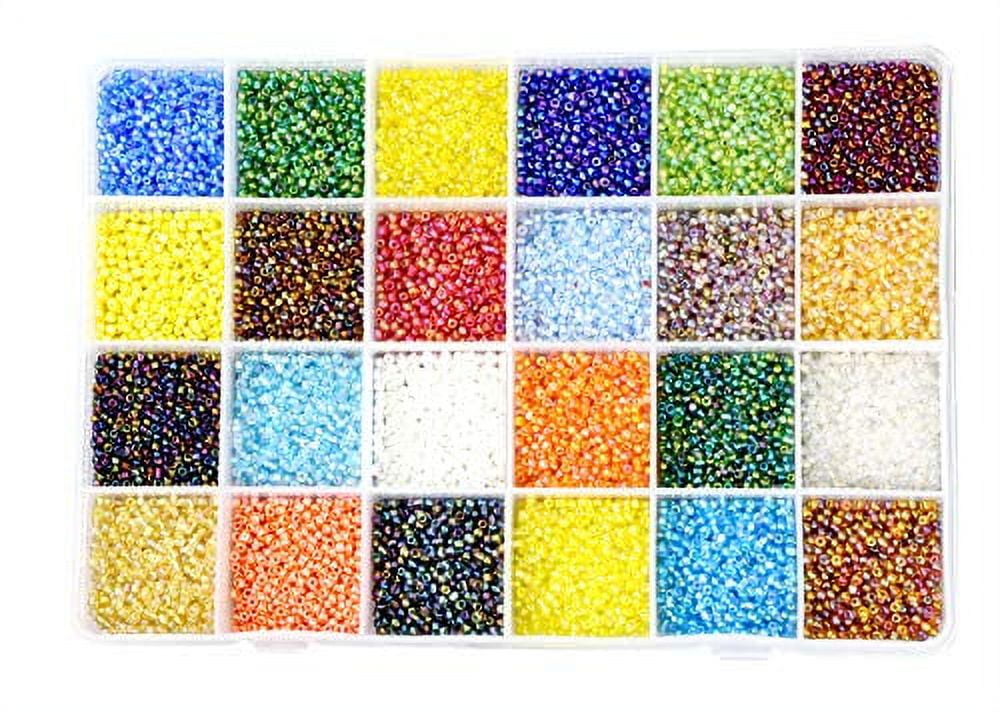 10000pcs Glass Seed Beads,Small Pony Stripe Beads Assorted Kit with  Organizer Box for DIY Jewelry Making, Beading, Crafting (Round 3X2mm 8/0,  24 Assorted Multicolor Set) : : Home