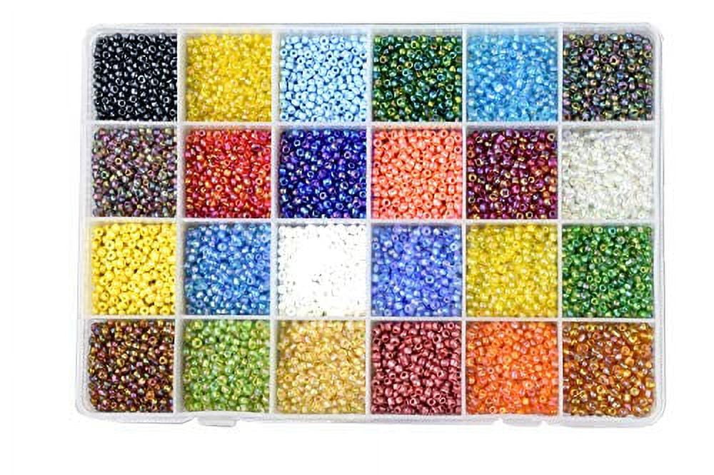 Seed Beads 6/0 4mm Glass Pony Beading DIY Craft Jewelry Making Assorted  Mixed Colors, Large Bulk Set of Beads (Multi Colored 3/4 Pound)