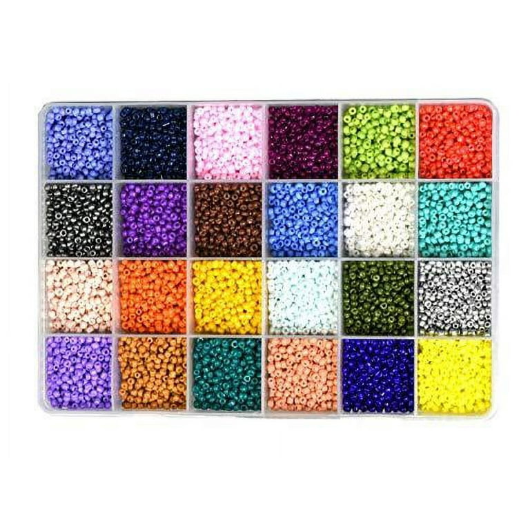 Mandala Crafts Glass Seed Beads, Small Pony Beads Assorted Kit with Organizer Box for Jewelry Making, Beading, Crafting