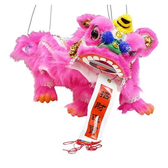 Mandala Crafts Hand String Puppet with Rod, Chinese Marionette Lion Toy