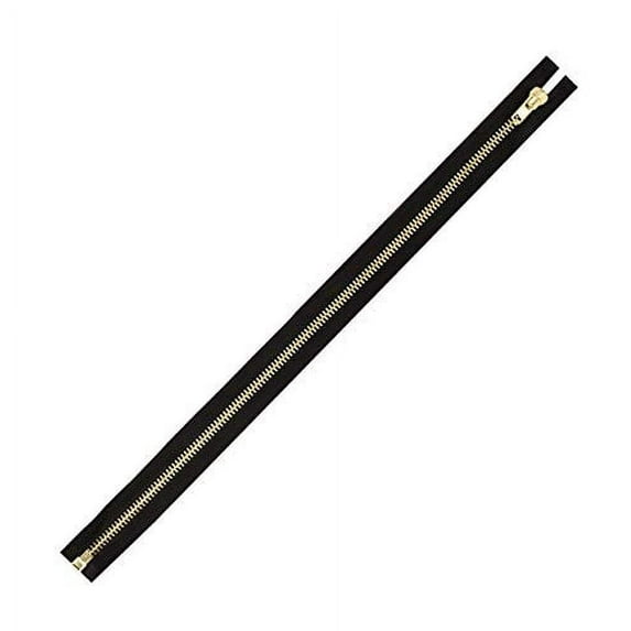 Mandala Crafts Heavy Duty Zipper - Metal Zipper - #10 Black Separating Zipper for Jackets Sewing Coats Upholstery Clothing Gold 6 Inch Zipper