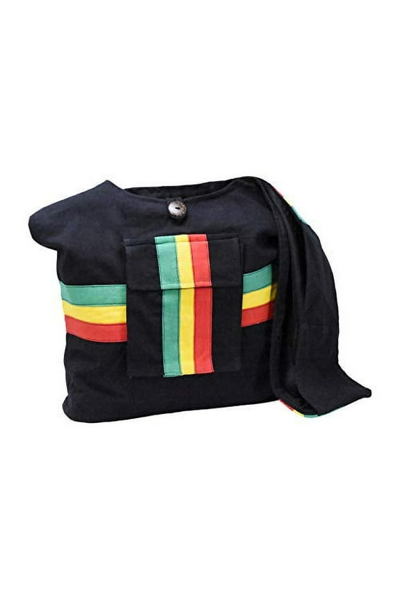 Hippie Bag - Boho Bag - Hobo Hippie Purse - Indie Style Hippie Crossbody Bag - Bohemian Sling Shoulder Bag Rasta Stripe