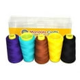 thumbnail image 1 of Mandala Crafts Mercerized Cotton Thread - Quilting Thread - All Purpose Thread for Sewing Machine Serger Embroidery 50WT 50S/3 1200 X 5 Yards Five Color Combo 4, 1 of 6
