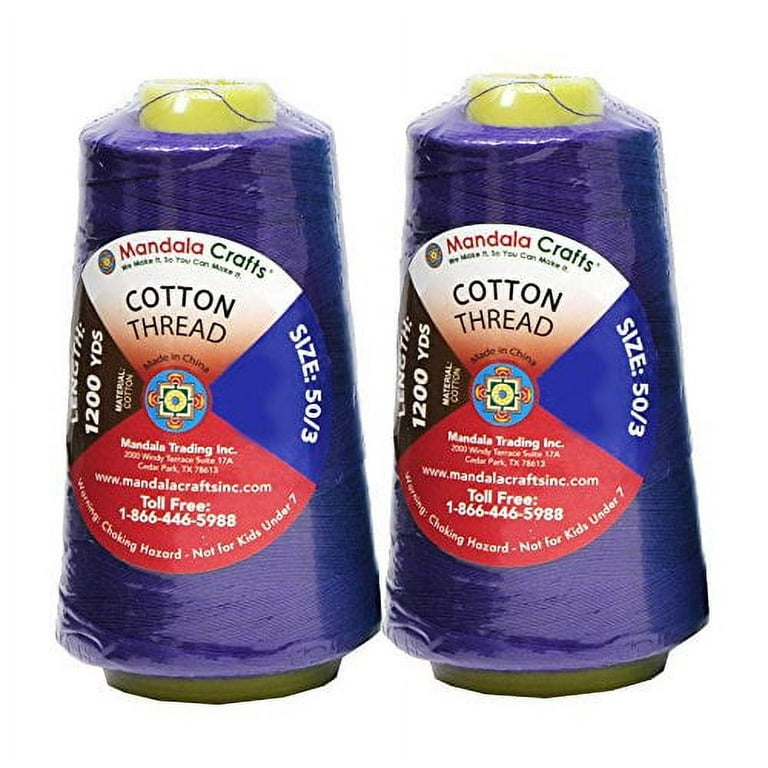 Mandala Crafts Mercerized Cotton Thread - Quilting Thread – All Purpose  Thread for Sewing Machine Serger Embroidery 50WT 50S/3 1200 X 5 Yards Five