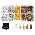 thumbnail image 1 of Mandala Crafts Metal Glue in Barrel End Caps, Leather Cord Finding Kit for Kumihimo Jewelry and Tassel Making (4mm End Caps), 1 of 6