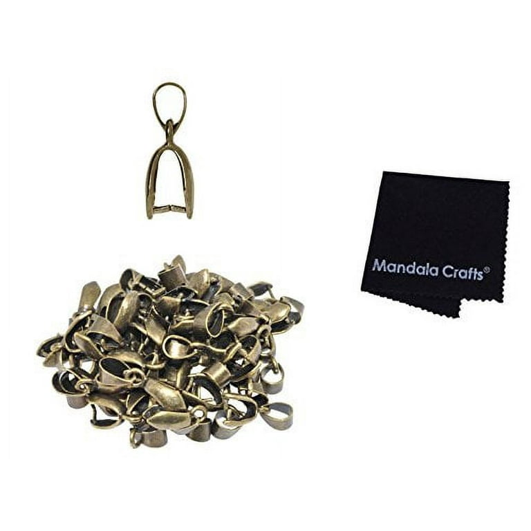 Mandala Crafts Metal Pinch Bail, Pendant Connector, Dangle Charm