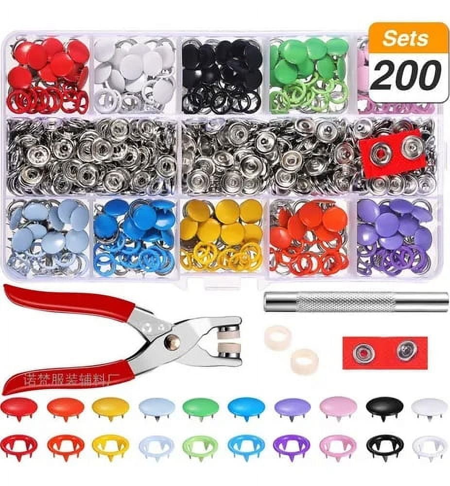 Mandala Crafts Metal Snap Button Kit - Snap On Buttons With Snap Fastener Tool For Sewing Clothing Leather Crafting 10 Assorted Colors 9.5Mm 0.37 Inch