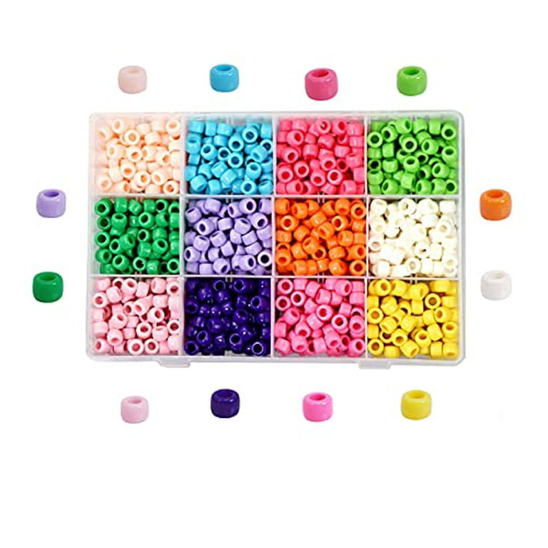 Mandala Crafts Plastic Pony Beads for Jewelry Making Large