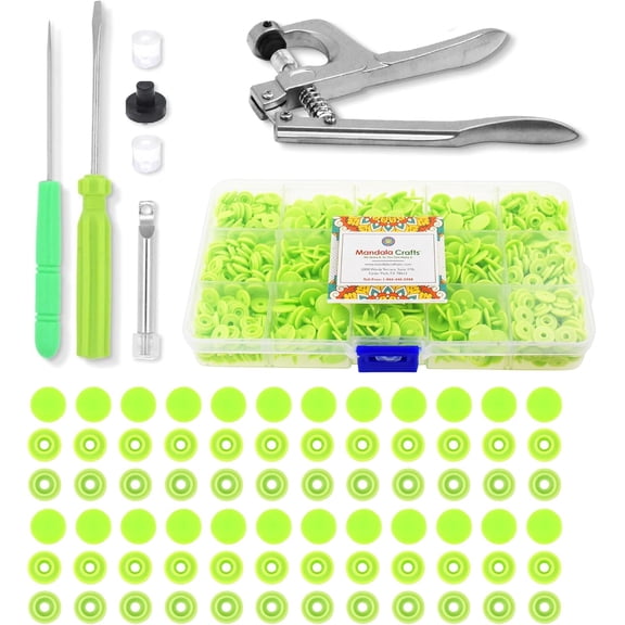 Mandala Crafts Plastic Snaps for Clothing - No-Sew Plastic Snap Buttons - Snap Button Kit - Snap Fastener Kit with Tools for Fabric Sewing Clothes