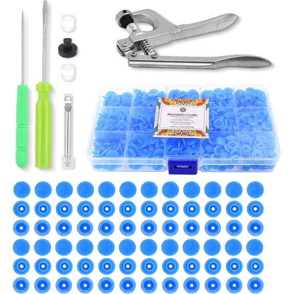 Mandala Crafts Plastic Snaps for Clothing - No-Sew Plastic Snap Buttons - Snap Button Kit - Snap Fastener Kit with Tools for Fabric Sewing Clothes