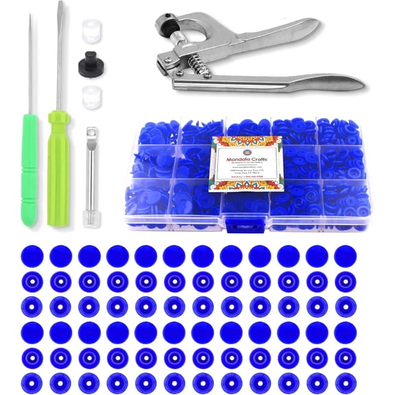 Mandala Crafts Plastic Snaps for Clothing - No-Sew Plastic Snap Buttons - Snap Button Kit - Snap Fastener Kit with Tools for Fabric Sewing Clothes