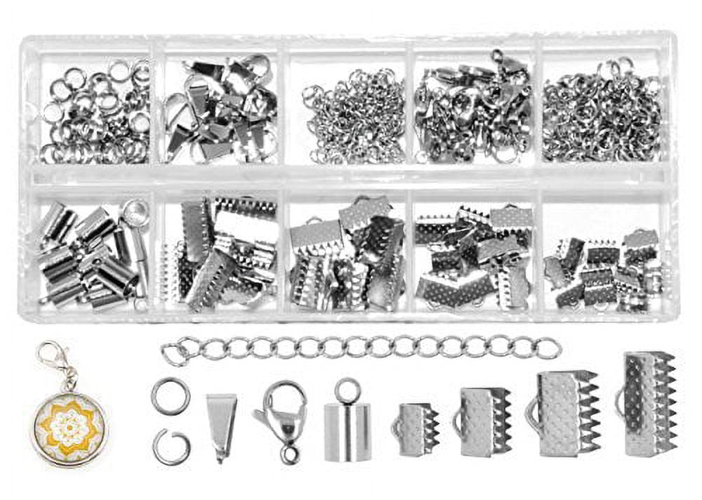 Mandala Crafts Ribbon Clamps for Jewelry Making Stainless Steel