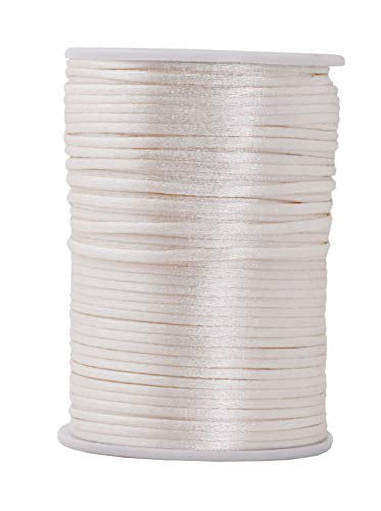 Mandala Crafts 1mm Nylon Satin Cord - 109 Yards Orange Rattail String For Jewelry Making, Bracelets, Mala, Macrame, Crafts