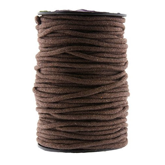 Mandala Crafts Soft Drawstring Replacement Rope Upholstery Crochet Macramé Cotton Welt Trim Piping Cord (Brown, 3mm)