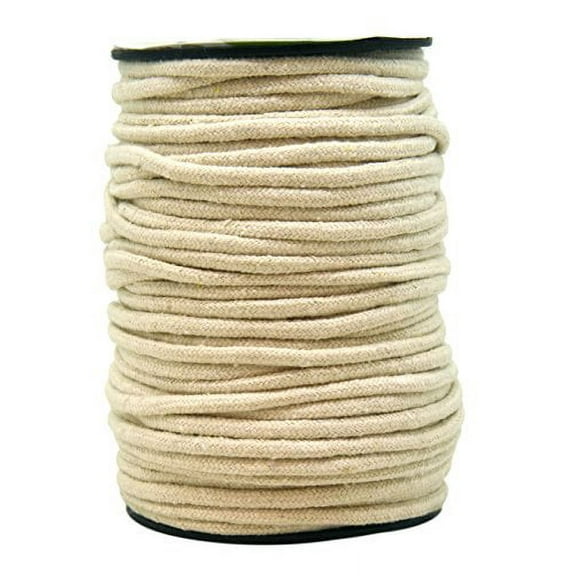 Mandala Crafts Soft Drawstring Replacement Rope Upholstery Crochet Macramé Cotton Welt Trim Piping Cord (Natural, 4mm)