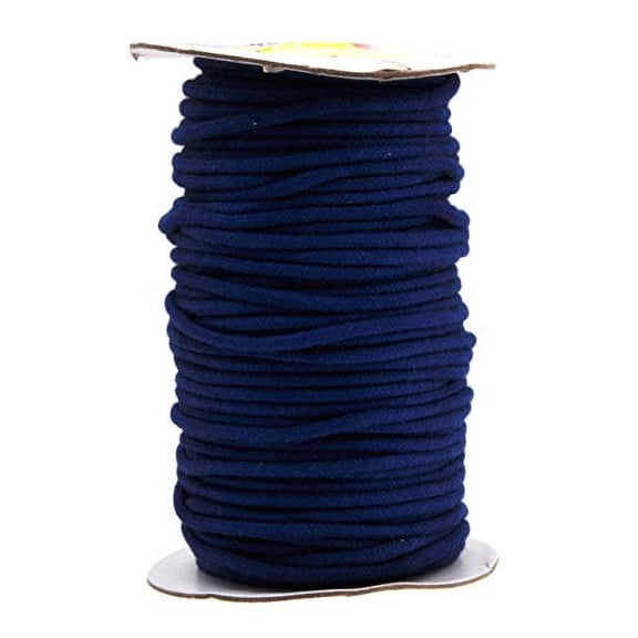 Mandala Crafts Soft Drawstring Replacement Rope Upholstery Crochet Macramé Cotton Welt Trim Piping Cord (Navy Blue, 4mm)