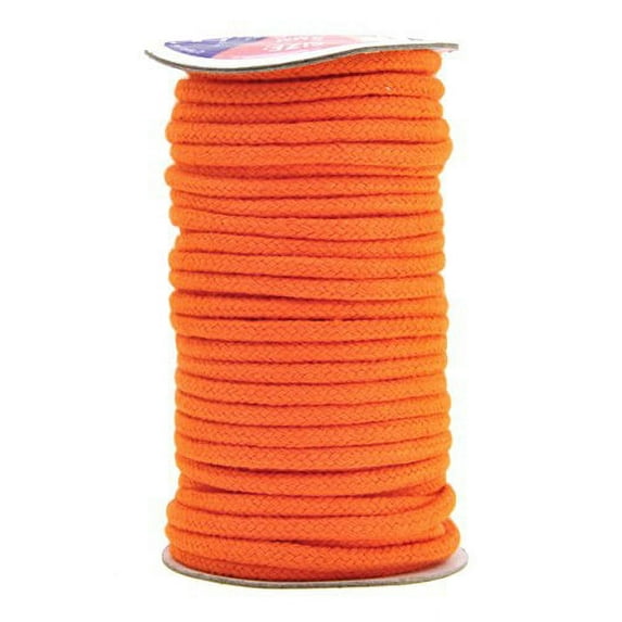 Mandala Crafts Soft Drawstring Replacement Rope Upholstery Crochet Macramé Cotton Welt Trim Piping Cord (Orange, 5mm)