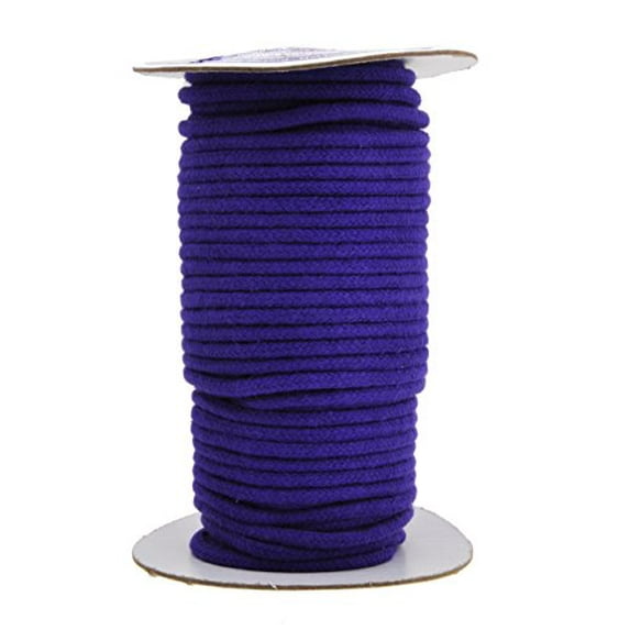 Mandala Crafts Soft Drawstring Replacement Rope Upholstery Crochet Macramé Cotton Welt Trim Piping Cord (Purple, 4mm)