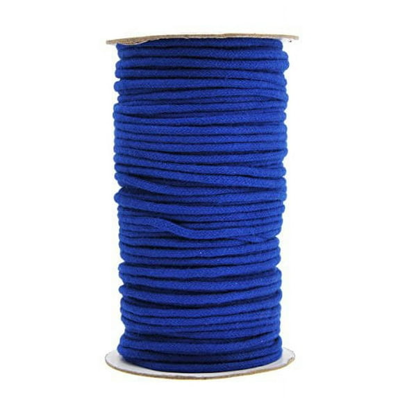 Mandala Crafts Soft Drawstring Replacement Rope Upholstery Crochet Macramé Cotton Welt Trim Piping Cord (Royal Blue, 2mm)