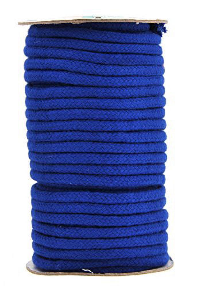 Mandala Crafts 5mm 20 Yards Royal Blue Soft Drawstring Replacement Rope Upholstery Crochet Macramé Cotton Welt Trim Piping Cord