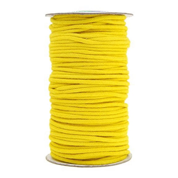 Mandala Crafts Soft Drawstring Replacement Rope Upholstery Crochet Macramé Cotton Welt Trim Piping Cord (Yellow, 2mm)