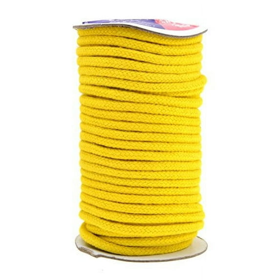 Mandala Crafts Soft Drawstring Replacement Rope Upholstery Crochet Macramé Cotton Welt Trim Piping Cord (Yellow, 5mm)