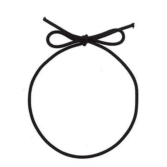 Mandala Crafts Stretch Loops with Pre-Tied Bows from Elastic Ribbon String for Gifts, Boxes, Tags; Pack of 100 (Black, 10 Inches)