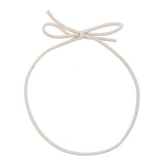 Mandala Crafts Stretch Loops with Pre-Tied Bows from Elastic Ribbon String for Gifts, Boxes, Tags; Pack of 100 (Cream, 10 Inches)