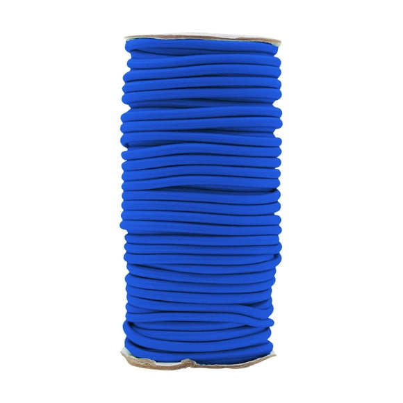 Mandala Crafts Tent Pole Shock Cord 1/8 Inch Blue 3mm Thick Elastic Cord - 55 YDS DIY Round Stretchy Cord Rope - Heavy Duty Kayak Bungee Cord Stretch String