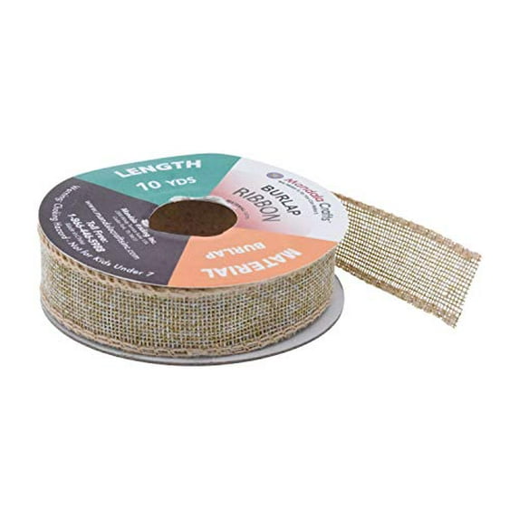 Mandala Crafts Wired Burlap Ribbon for Wreath, Crafts, Fall, Holiday, Wedding Decoration, Tree, Gift Wrap, 10 Yards