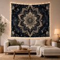 thumbnail image 1 of Mandala with Crescent Moons Against a Starry Night Sky, Mystical Celestial for Boho Decor Lovers, Cosmic Wall Art Decor, Housewarming Gift, Tapestry Wall Hanging for Living Room and Dorm, 1 of 7