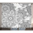 thumbnail image 1 of Ambesonne Mandala Curtains 2 Panel Set, Eastern Lace Floral Image, 108" x 63", White and Grey, 1 of 3