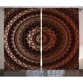 thumbnail image 1 of Ambesonne Mandala Curtains 2 Panel Set, Universe, 108" x 96", Chestnut Brown, 1 of 3