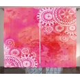 thumbnail image 1 of Ambesonne Mandala Curtains 2 Panel Set, Motifs, 108" x 84", Pink Coral White, 1 of 2
