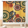 thumbnail image 1 of Mandala Curtains, Boho Retro Vintage Paisley Mandala Indian Print Bohemian Traditional Blackout Window Curtains for Living Room Bedroom Kitchen Bathroom 2 Panels, 84"x63" Inch, 1 of 4