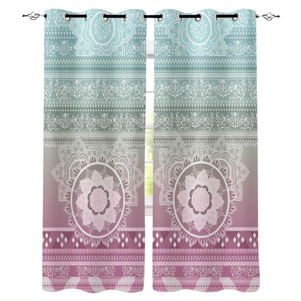 Mandala Curtains Ethnic Ornamental Figure Meditation Spiritual Zen Boho